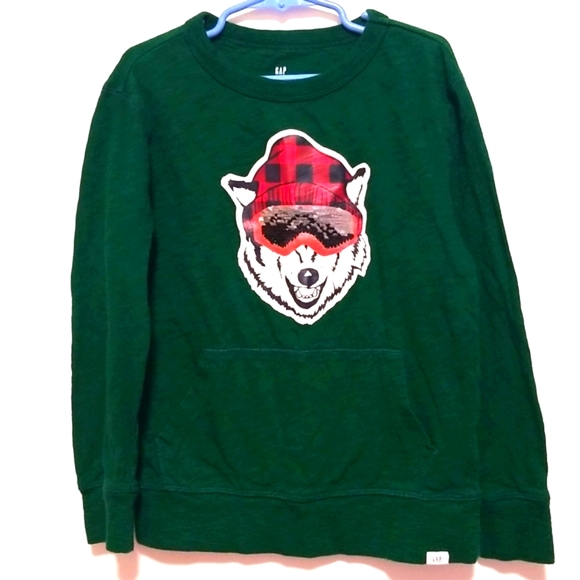 2/$20 GAP Flip Sequin Bear Graphic Print Long Sleeve Sweatshirt Size S - Picture 6 of 11